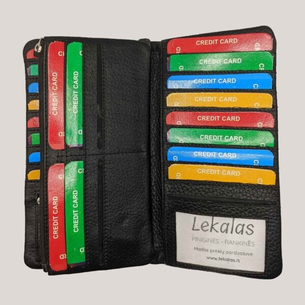 Talpi moteriška odinė piniginė GL - juoda (3)