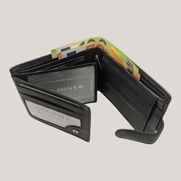 Vyriška odinė piniginė J. Jones - juoda (5)