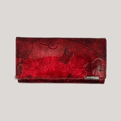 Klasikinė moteriška odinė piniginė Jennifer Jones - raudona Klasikinė moteriška odinė piniginė Jennifer Jones - raudona