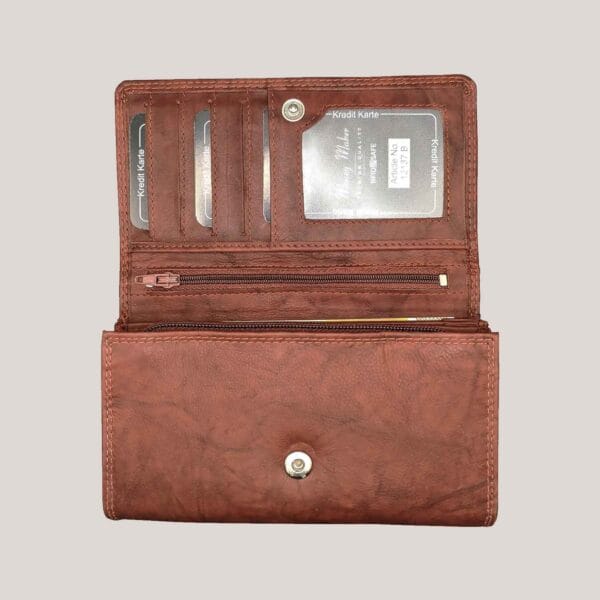 Odinė piniginė moterims Money Maker - ruda (2)