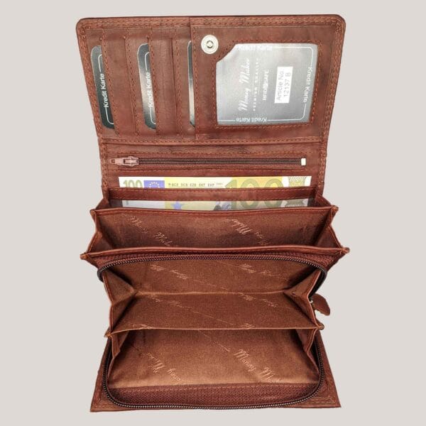 Odinė piniginė moterims Money Maker - ruda (3)