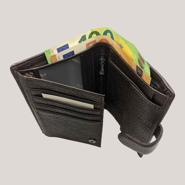 Didelė vyriška odinė piniginė Vermari - ruda (4)