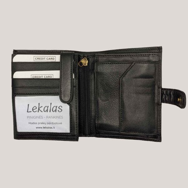 Vyriška odinė piniginė Wrangler - juoda (2)