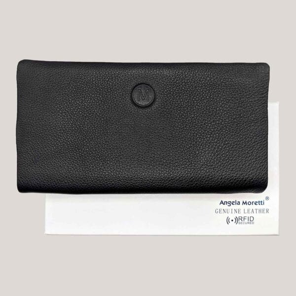 Odinė piniginė-delninė Angela Moretti - juoda