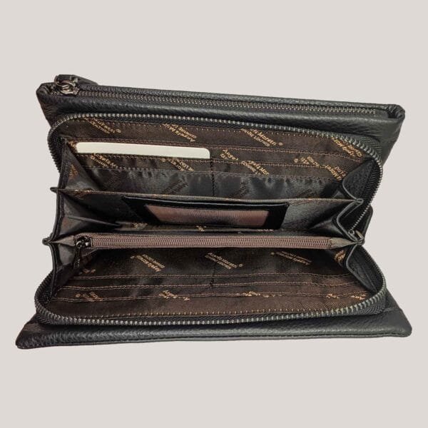 Odinė piniginė-delninė Angela Moretti - juoda (2)