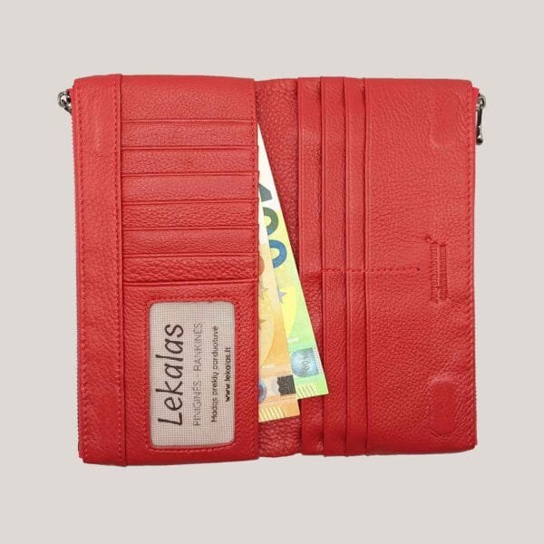 Talpi odinė piniginė Angela Moretti - raudona (3)