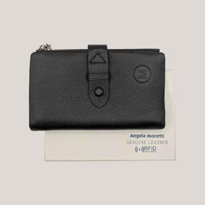Odinė piniginė Angela Moretti - juoda