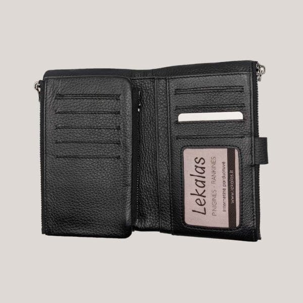 Odinė piniginė Angela Moretti - juoda (3)