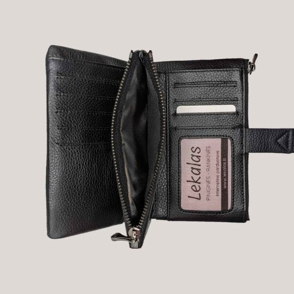 Odinė piniginė Angela Moretti - juoda (4)