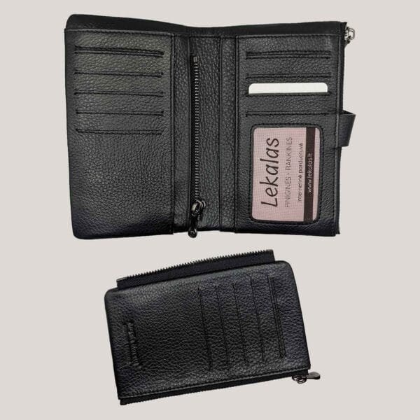 Odinė piniginė Angela Moretti - juoda (7)