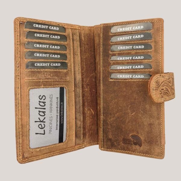 Talpi moteriška odinė piniginė Dariya - ruda (2)