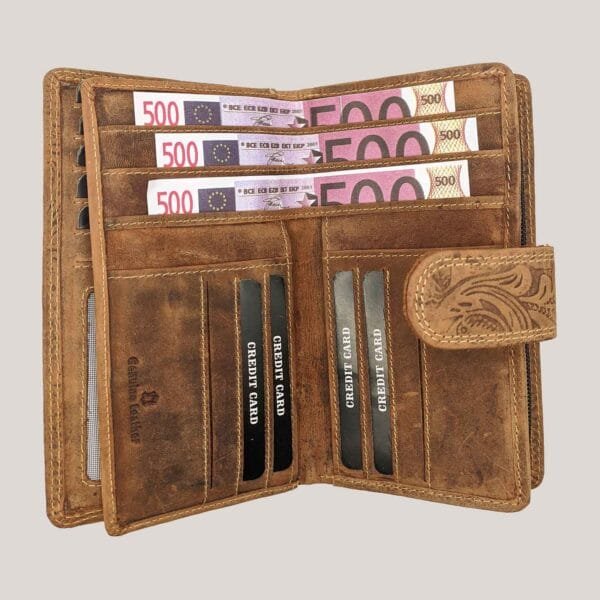 Talpi moteriška odinė piniginė Dariya - ruda (3)