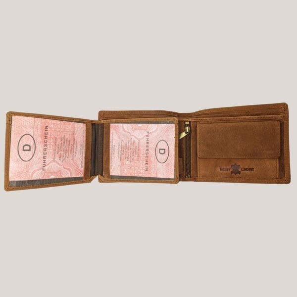 Verstos odos vyriška piniginė Dariya - ruda (3)