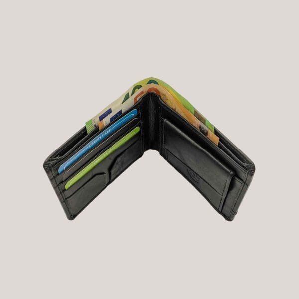 Plona odinė piniginė vyrams GL - juoda (3)