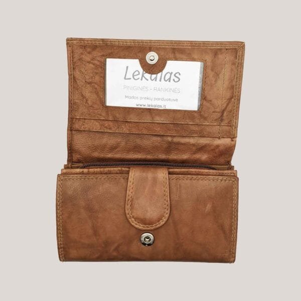 Moteriška odinė piniginė Money Maker - šviesiai ruda (2)
