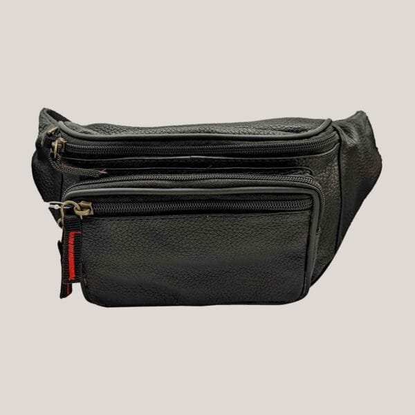 Vyriška odinė rankinė ant juosmens GL - juoda
