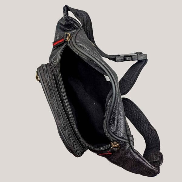 Vyriška odinė rankinė ant juosmens GL - juoda (3)