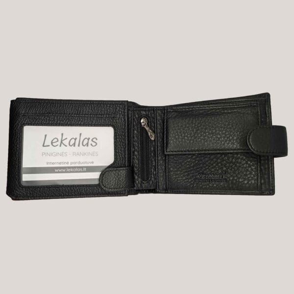 Vyriška odinė piniginė Vermari - juoda (2)
