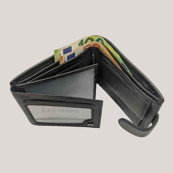 Vyriška odinė piniginė Vermari - juoda (5)