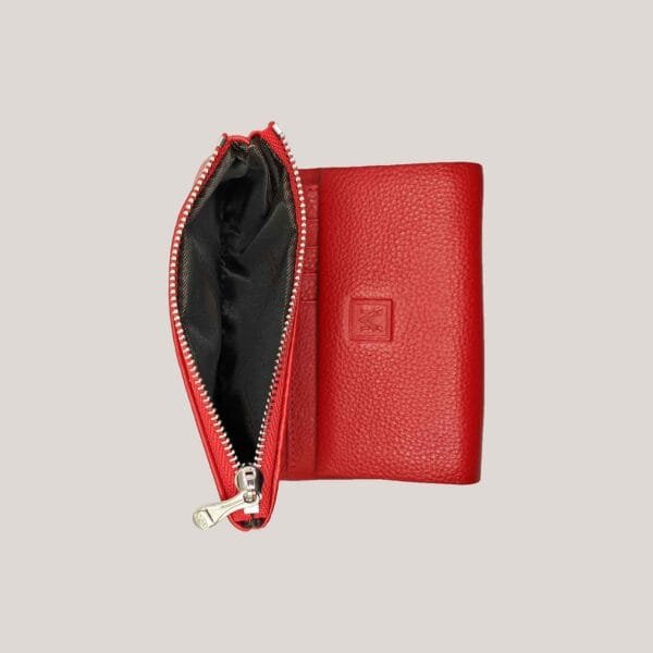 Nedidelė odinė piniginė Vermari - raudona (3)