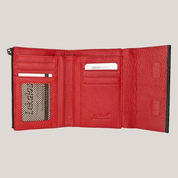 Nedidelė odinė piniginė Vermari - juoda (2)