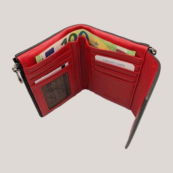 Nedidelė odinė piniginė Vermari - juoda (5)