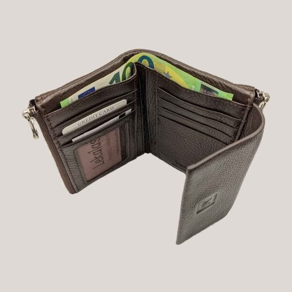 Nedidelė odinė piniginė Vermari - ruda (5)