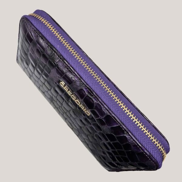 Odinė piniginė su rankenėle Gregorio - violetinė (2)